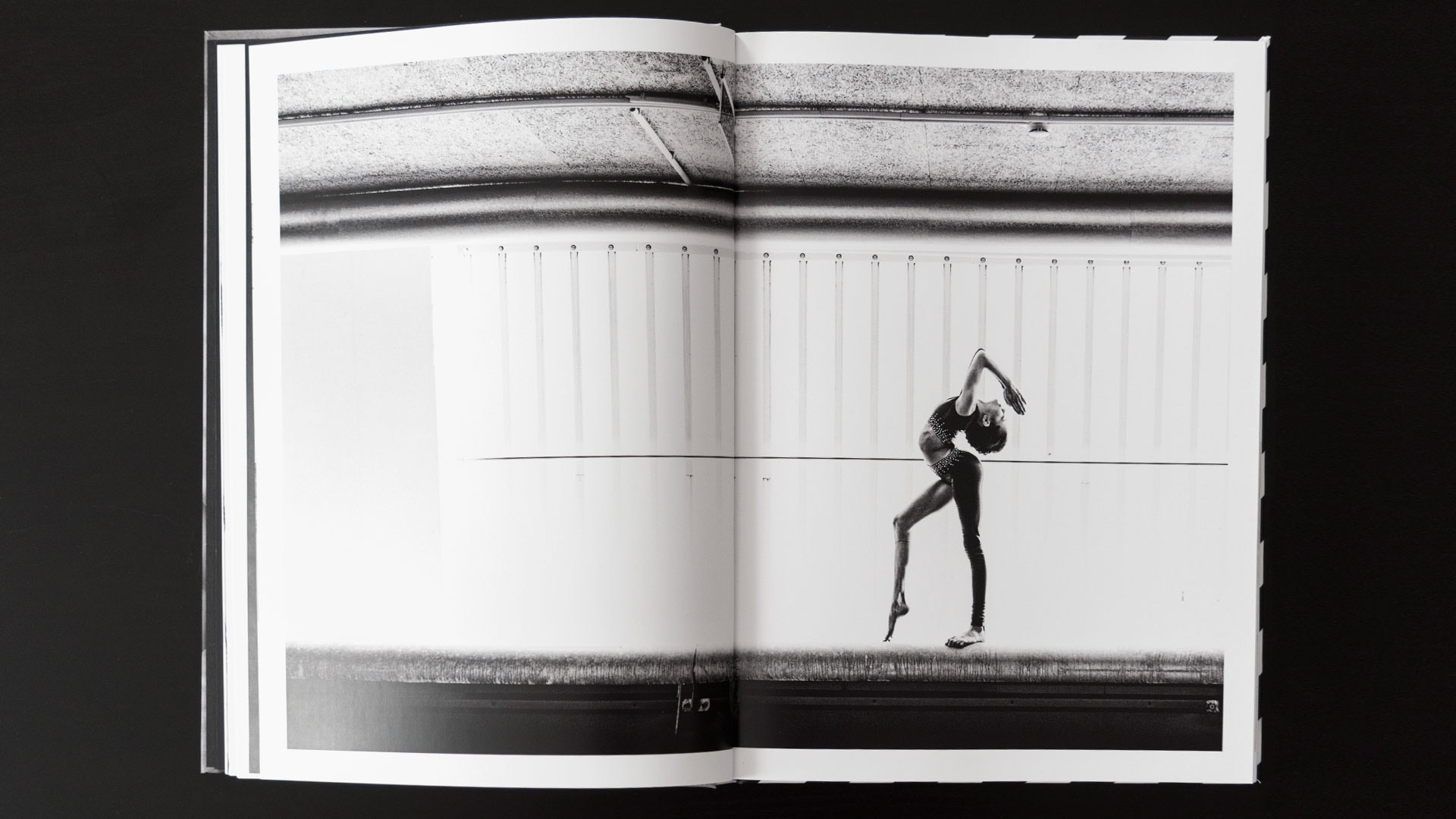 Monochrome excerpt showing female fashion photography